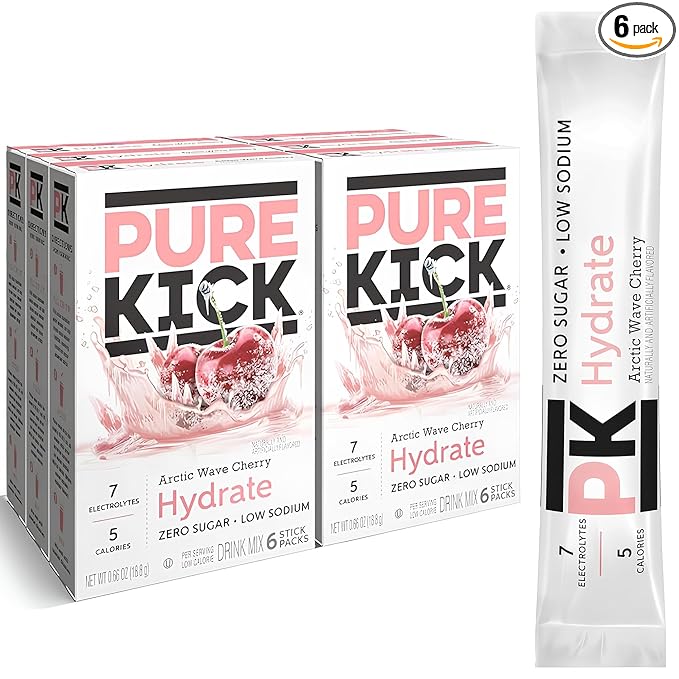 Pure Kick - Singles to Go Pack of 6 - Flavored Arctic Wave Cherry