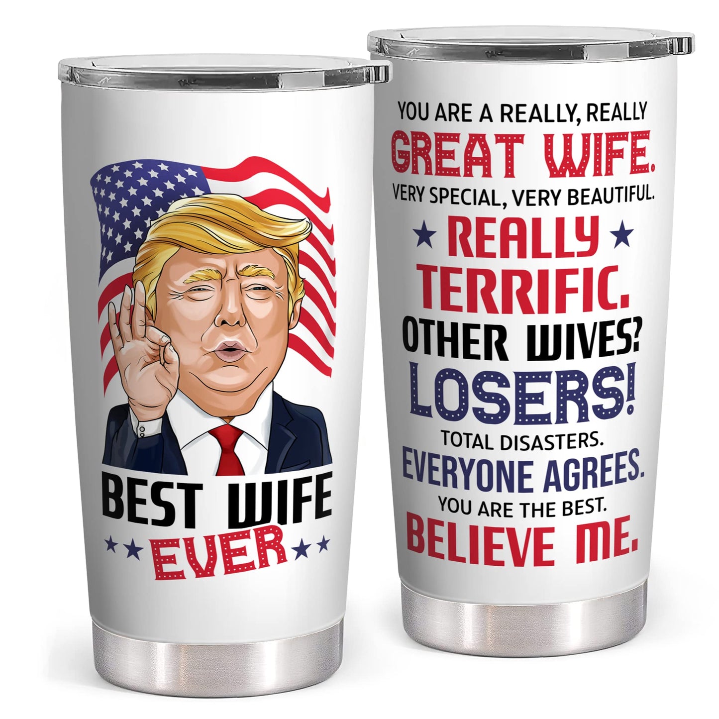 Mocosweeties Gifts for Wife from Husband - Wedding Anniversary for Women, Birthday, Christmas, Valentines Day, Mothers Day Gifts for Her - Wife Gift Ideas - 20 Oz Stainless Steel White Tumbler