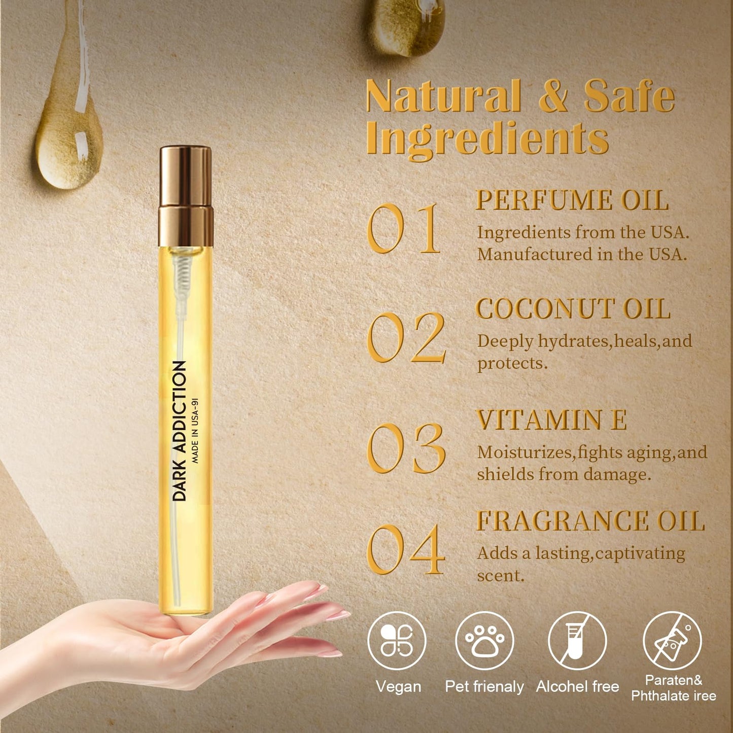PUREU Pheromones Perfumes for Women & Men Amber Vanilla Long Lasting Pheromone Perfume Oils Cologne for Men Wife Gift Ideas.Travel Size 0.4oz/12 mL