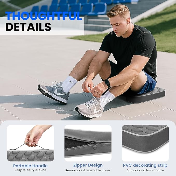 JDITVYHANO Stadium Seat Cushions 2 Pack - Portable Bleacher Cushions with 2.5-Inch Extra Thick High-Density Foam and Massage Dots, Outdoor Seat Cushions for Sports Events, Travel, Camping, Chairs