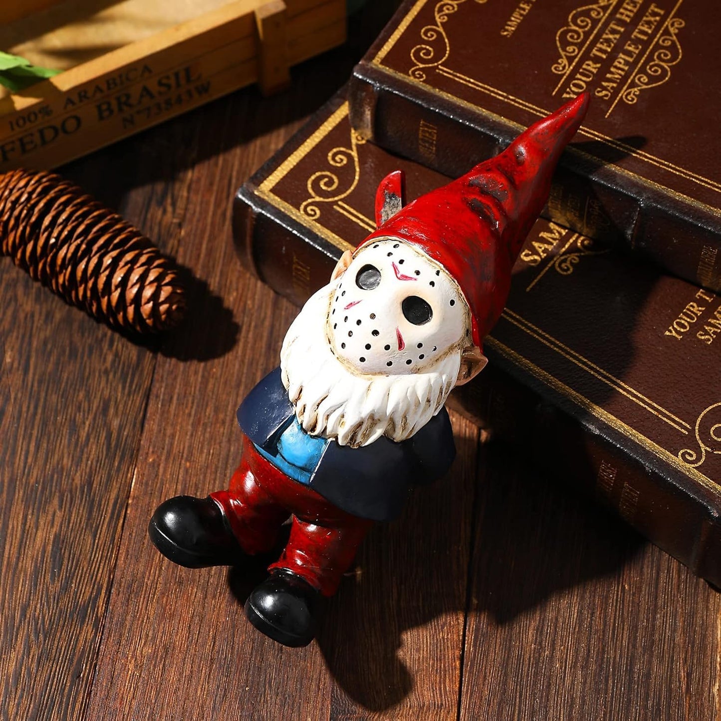 SPINNDO Horror Decor Halloween Decorations Indoor Garden Gnome Garden Statue Home Décor (red)