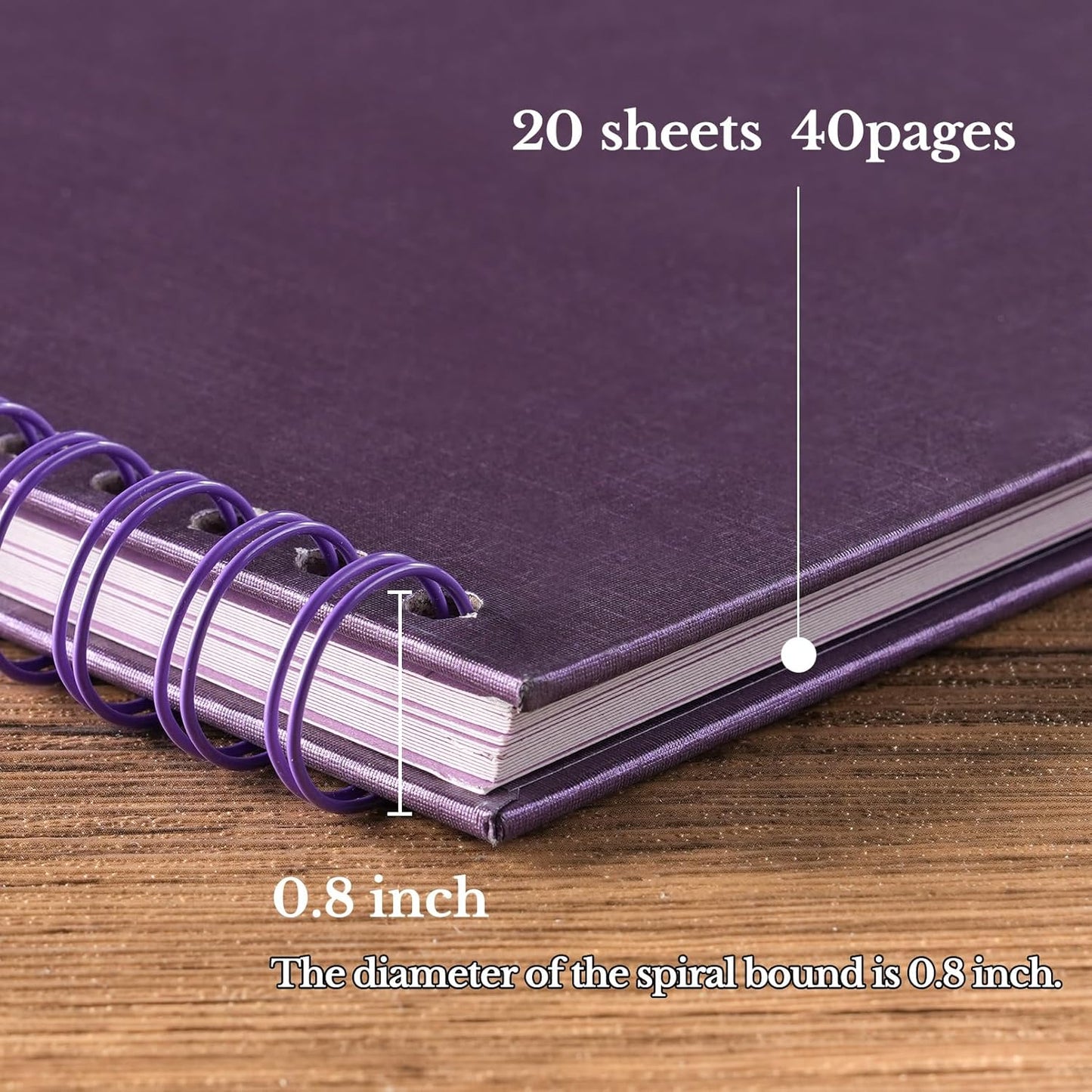 potricher 12 x 12 Inch DIY Scrapbook Album 40 Pages Hardcover Kraft Paper Scrap Book Photo Albums Memory Book for Wedding and Anniversary Family (Purple, 12 Inch)