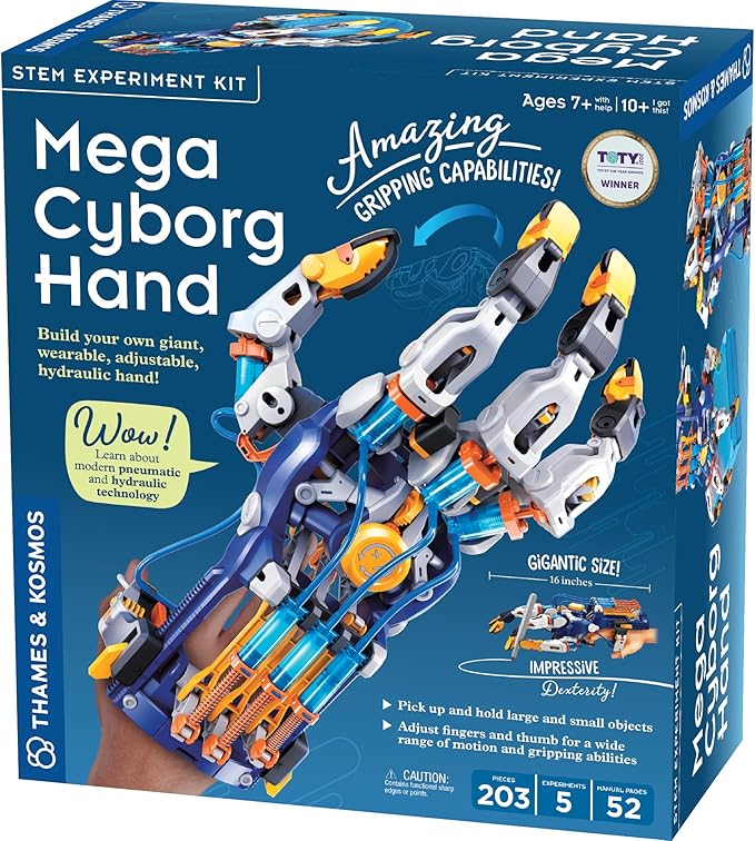Thames & Kosmos Mega Cyborg Hand STEM Experiment Kit | Build Your Own GIANT Hydraulic Amazing Gripping Capabilities Adjust...