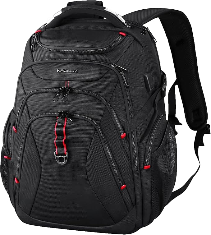KROSER Travel Laptop Backpack 17.3 Inch XL Computer Backpack with Hard Shell Saferoom RFID Pockets Water-Repellent Busines...