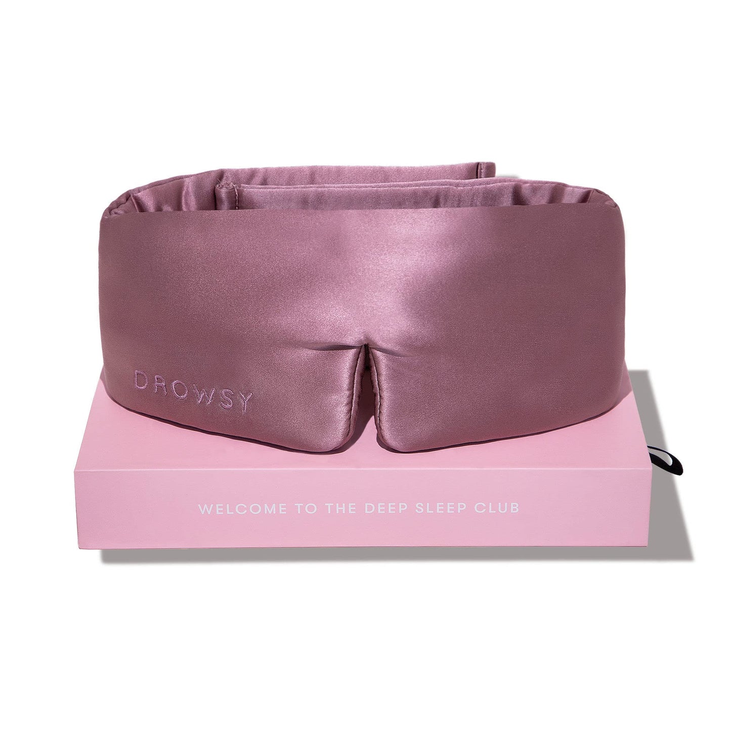 DROWSY Silk Sleep Mask - Face-Hugging, Padded Cocoon for Luxury Sleep in Total Darkness - 100% Pure Mulberry Silk (Damask Rose)