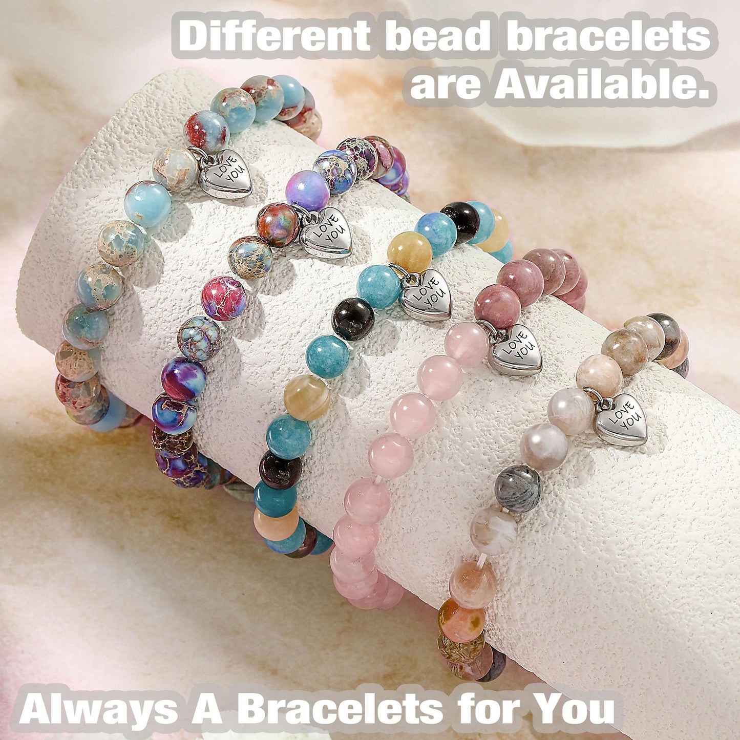 Btysun Sister Gifts for Women, Sister Christmas Gifts Bead Bracelet Handmade Stretch Bracelets for Women Unique Heart Charm Stocking Stuffers Birthday Wedding Christmas Jewelry