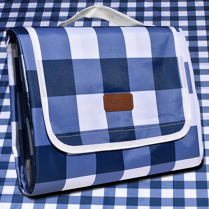 ALLBFENG 80"x60" Waterproof Sandproof Picnic Mat - Portable Foldable Outdoor Blanket for Beach, Park, Travel & Indoor Use...