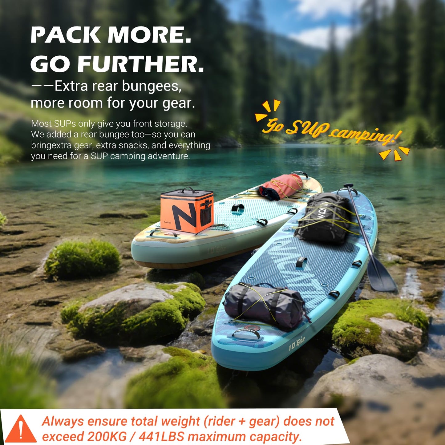 NACATIN Inflatable Stand Up Paddle Board for All Skill Levels, 10'6'' SUP Board for Adults with Non-Slip Deck, Full SUP Accessories & Kayak Seat, Great Stability for Lake, Ocean, Yoga & Fishing