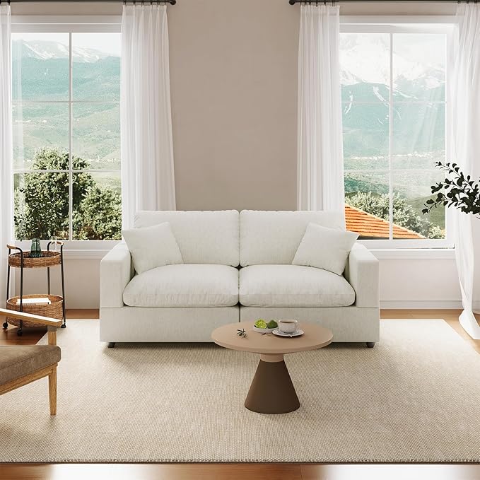 Cloud Couch Modular Sectional Sofa, 67" 2-Seater Sectional Couches for Living Room, Down Filled Wide & Deep Seat Cloud Sofa, Removable Washable Cushion Cover & Backrest Pillow Cover
