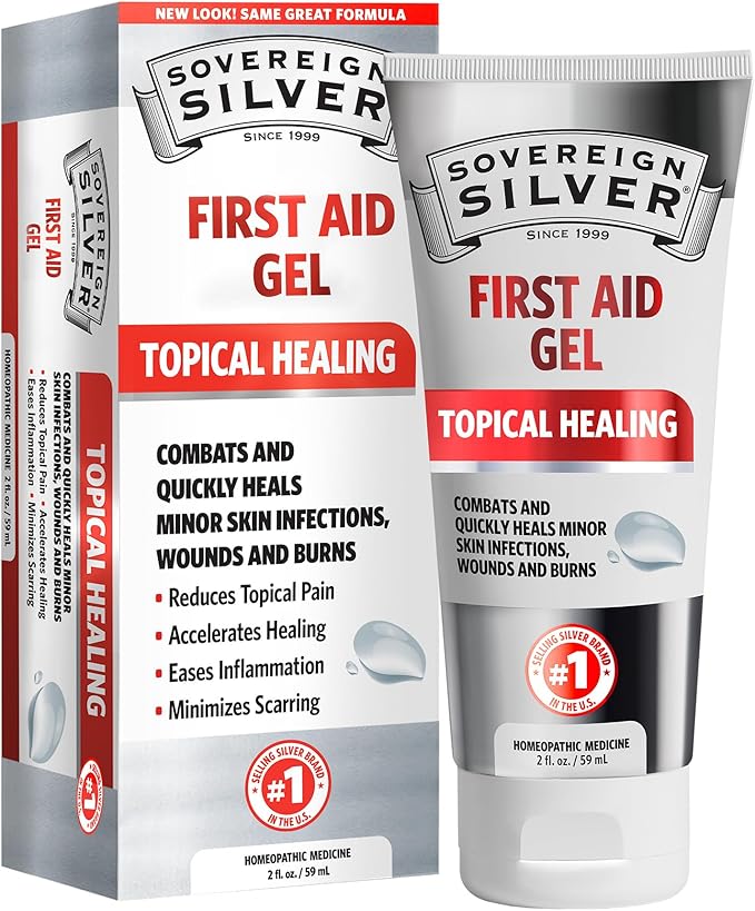Sovereign Silver First Aid Gel - Argentum Metallicum Gel Wound Care Support, Topical Skin Care for Minor Skin Irritations ...
