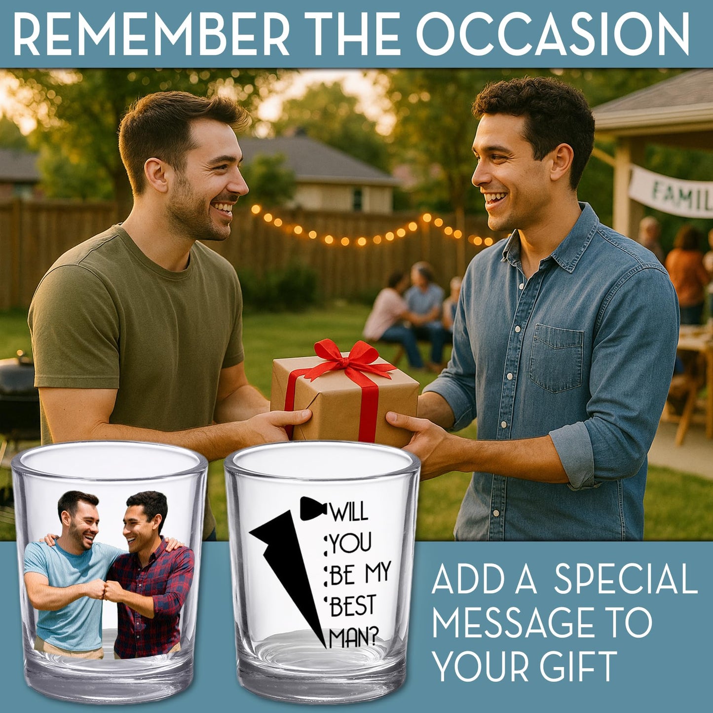 Groomsmen Custom Shot Glass 2.5oz, Picture Wedding Party Gift, Personalized Best Man or Officiant Glass, Custom Printed Photo Groomsman, Bachelor Party