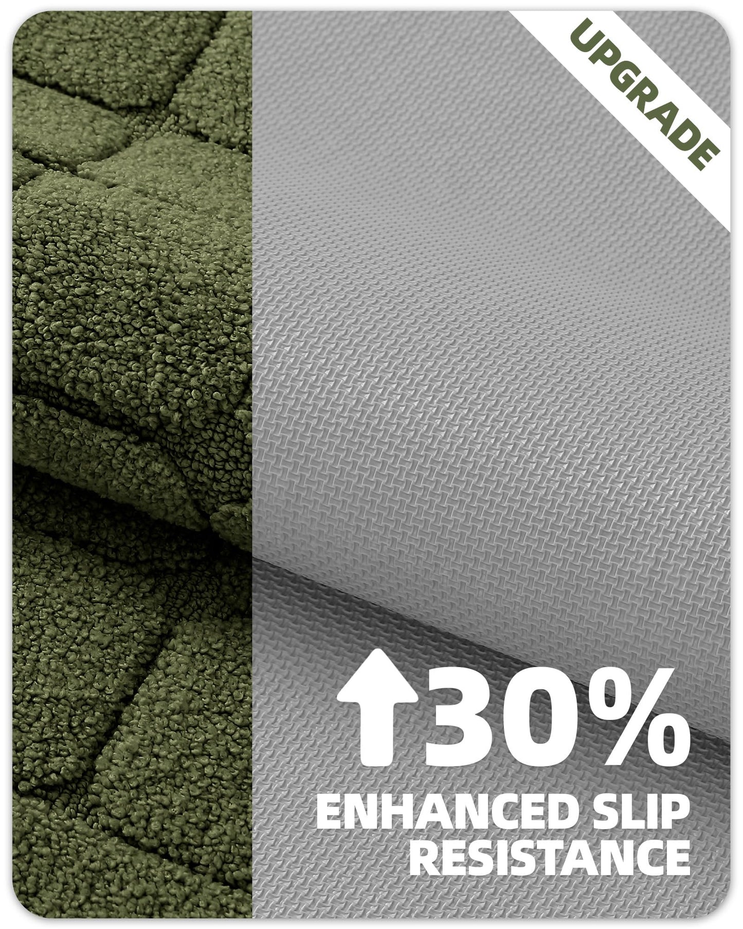 Color&Geometry Green Bath Mat Non Slip Washable- 17"x30" Luxury Absorbent Bath Mats for Bathroom, Sink, Bathtub, Thick Soft Shower Mat Outside Shower