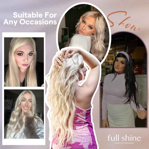 Full Shine Genius Weft Tape in Hair Extensions Color 1 Jet Black Wide Double Weft Tape in Extensions Real Human Hair Seamless Invisible PU Long Weft Hair Extensions 24Inch 50G Daily Office Look