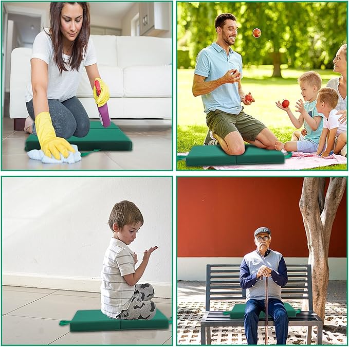 OFiSEXPT Kneeling Pad, Soft Foam Cushion for Knee Support, Water Resistant, Gardening, Baby Bath, Workout Supplies, Lightweight(Green)