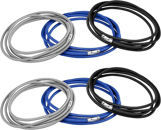 Trash Can Rubber Bands Set of 6 - Elastic Garbage Can Bands with Metal Connector, Fits 13 to 33 Gallon Trash Bags - Gripper Trash Can Bands for Waste Baskets, Multicolored