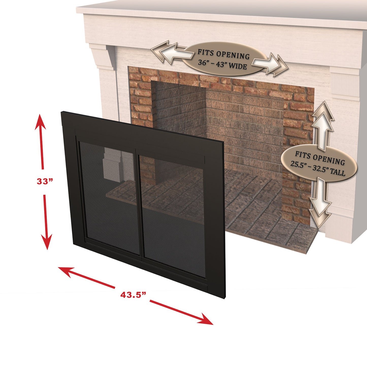 Pleasant Hearth Alpine Collection Fireplace Glass Door