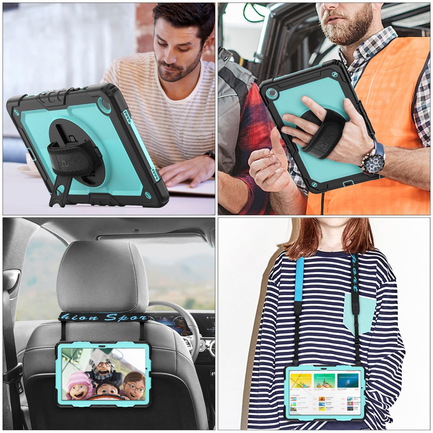 Seymac Stock Case For Samsung Galaxy Tab A9 8.7  , Full-Body Drop Protection Case With Screen Protector Pencil Holder [360 Rot