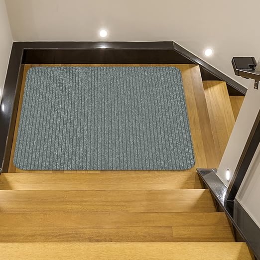 Stair Treads for Wooden Steps, Non-Slip Stair Runner Indoor Outdoor Stair Tread Mats Covers Pads, 31" x 31"Matching Staircase Step Runner for for Elders, Kids and Dogs (31" X 31", Light Grey)