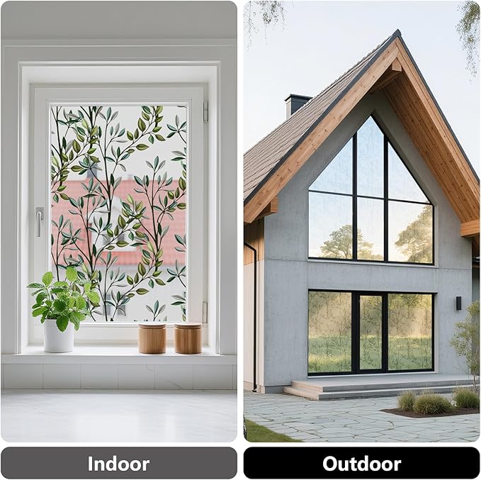 NINETREX One Way Window Privacy Film, Daytime Privacy Static Cling Sun Blocking Anti UV Reflective Window Tint for Home and Office 29.5 x 157.4 inches, Silver Leaf