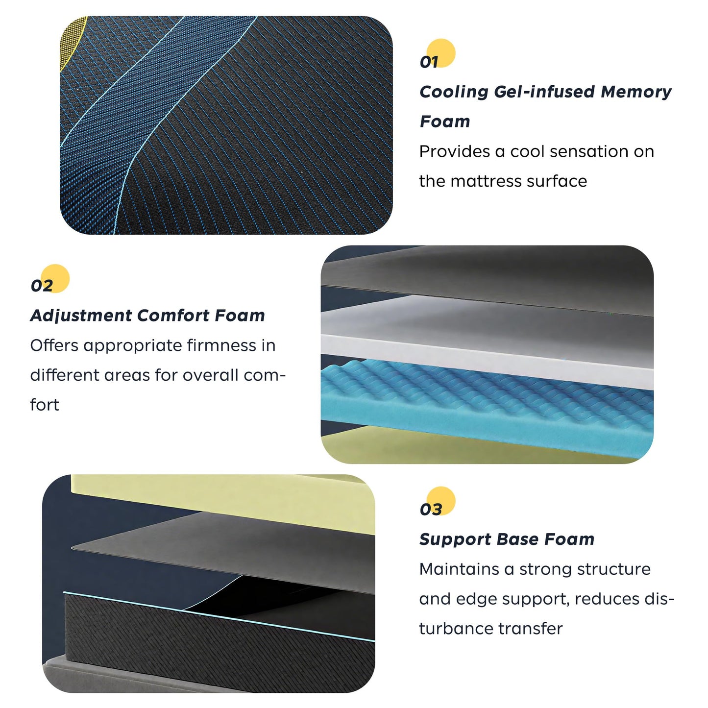 SogesSleep 10 Inch Queen Mattress, Green Tea Memory Foam Mattress Queen Size for Pressure Relief, Medium Firm Gel-Infused Bed in a Box, CertiPUR-US Certified & Motion Isolation, Washable Cover, Black