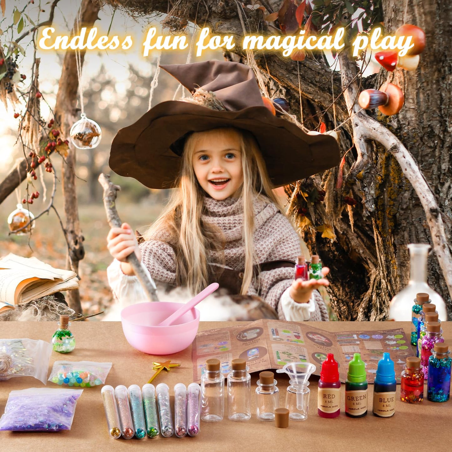 Potion Kits for Kids, 21 Potion Bottles Magic Set, Easter Gifts Decorations Ornaments Garden Art Crafts Birthday Toys for Girls and Boys 6 7 8 9 10 11 12+Years Old Families Party Indoor Outdoor