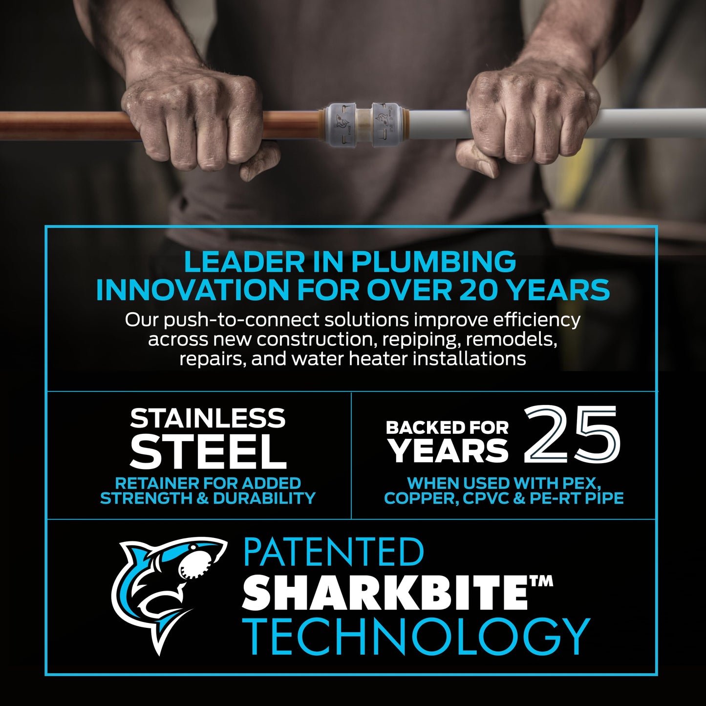SharkBite Max 3/4 Inch Ball Valve, Push To Connect Brass Plumbing Fitting, Water Shut Off, PEX Pipe, Copper, CPVC, PE-RT, HDPE, UR22185A