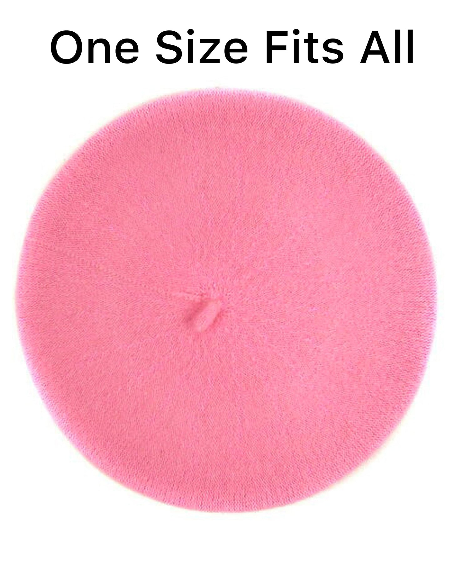 Parquet Solid Color French Beret Wool Material. Classic French, Casual and Chic Lightweight Beanie Cap Hat Pink