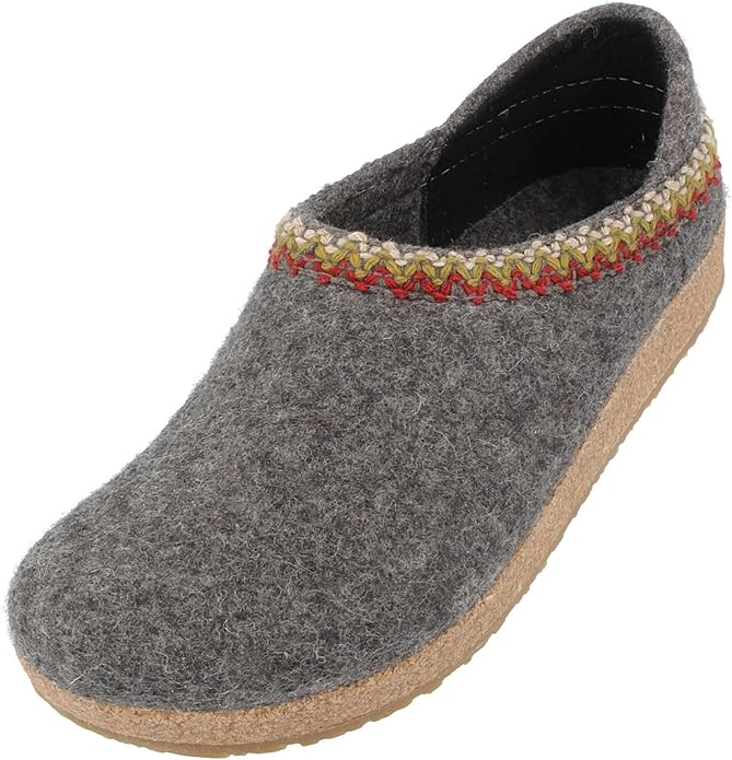 HAFLINGER Grizzly GZH Zigzag Felt Clog Wool Shoe