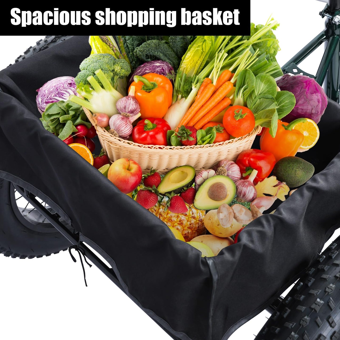 Hiborth Adult Tricycle, 20-Inch Fat Tire Comfort Bike for Adults All-Terrain 3-Wheel Bike 7-Speed Heavy-Duty 450lb Capacity Trike with Dual Disc Brakes & Large Cargo Basket Shopping Basket