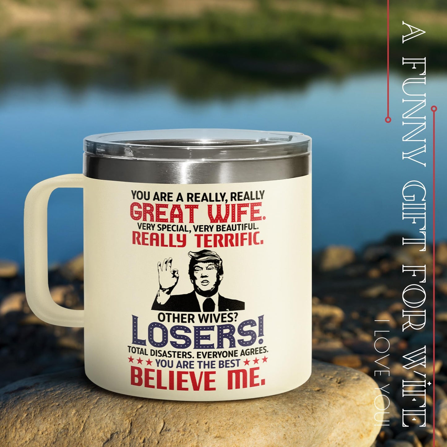 UMACVN Gifts for Wife from Husband - Wedding Anniversary for Women, Birthday, Mothers Day, Christmas Wife Gifts for Her - Romantic Love Gift for Her - 14 Oz Stainless Steel Coffee Mug