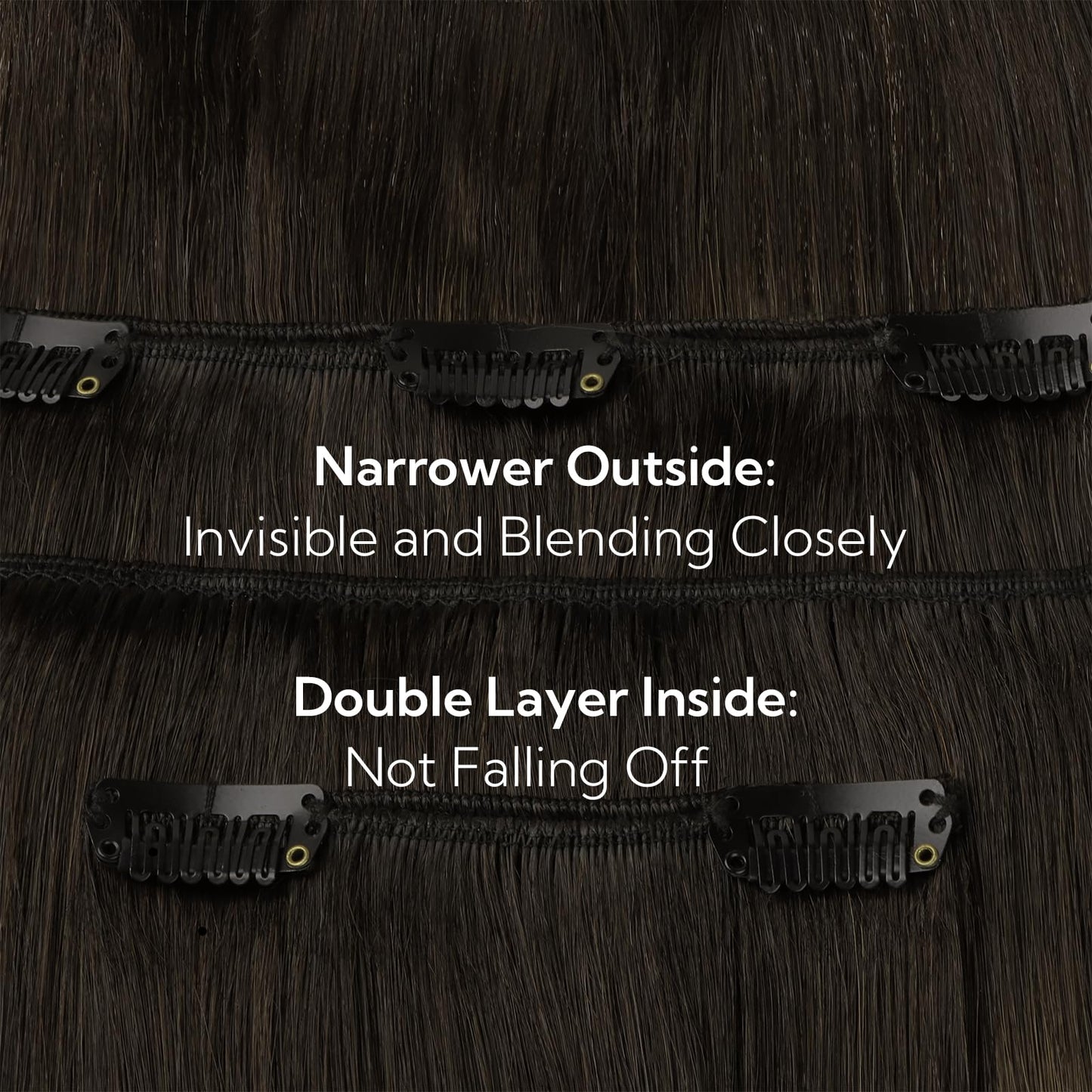 HOTBANANA Clip in Hair Extensions Real Human Hair, 135g 9pcs 14 inch Balayage Ombre Brown to Dirty Blonde Straight Remy Clip in