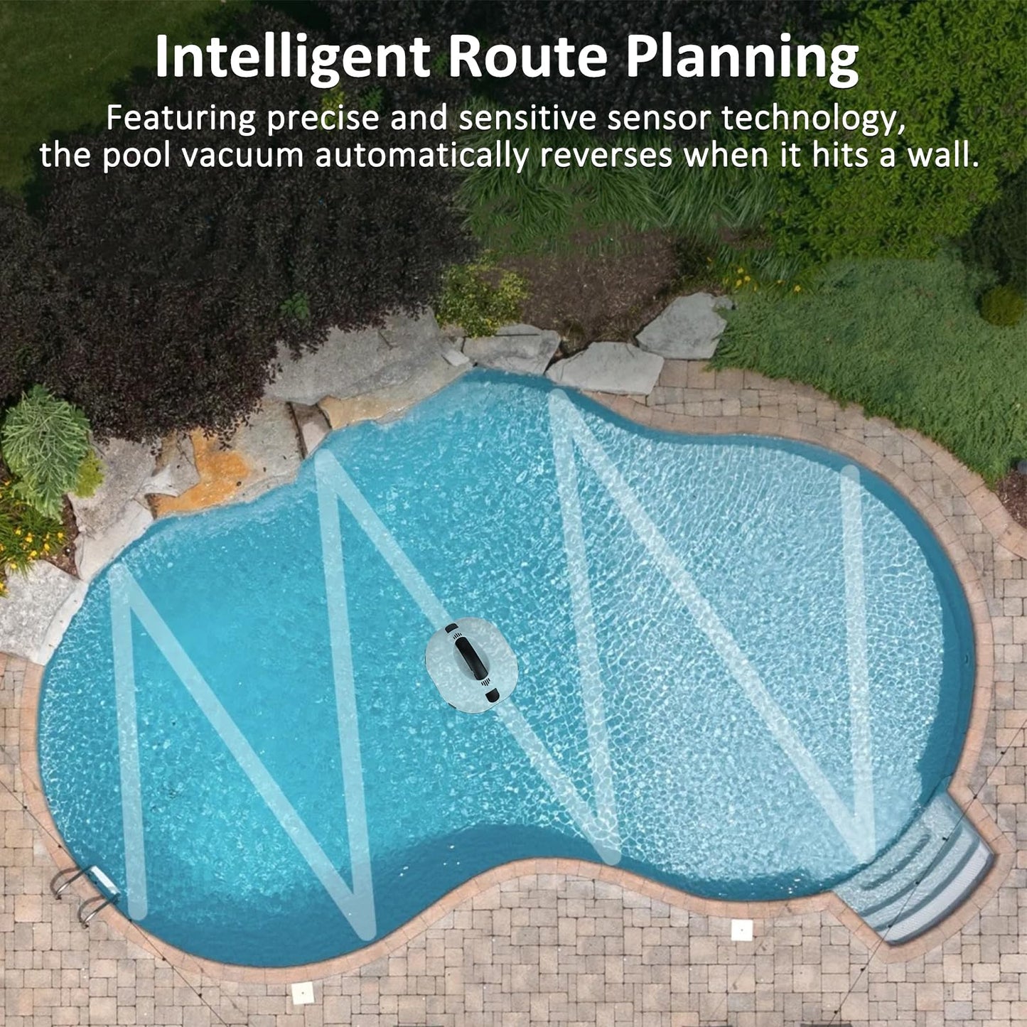 2025 Cordless Pool Cleaner Robot, Robotic Pool Vacuum for Inground Pool, 120 Mins Runtime Lightweight Pool Vacuum for Flat-Bottom Swimming Pools Powerful Robot up to 860 sq.ft