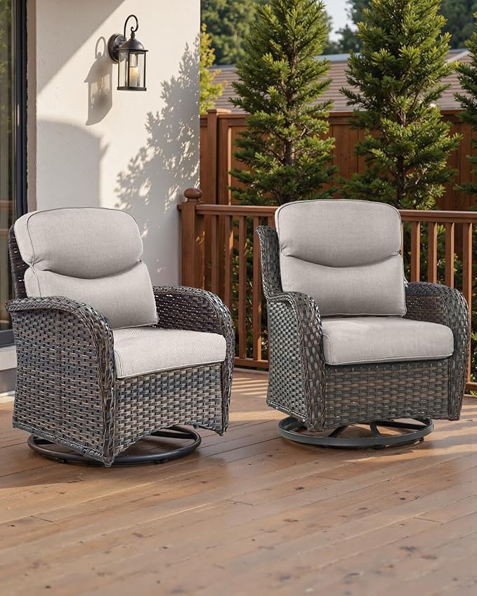 ACTREST Pop 22x25/22x24 Outdoor Chair Cushions Set of 4 - Heavy Duty High Back Replacement Zippered Cushion for Patio Furniture Set Dining Rocking Chairs Loveseat L-Shape Sofa - Beige/Smile