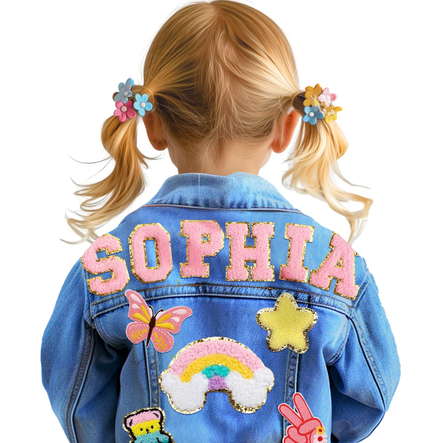 Personalized Kids Denim Jacket with Names, Custom Long Sleeve Jean Jacket, Boys' & Girls' Outerwear Jackets, 1-10 Year Old Toddler Girl Clothes, Personalized Girl Boys Birthday Christmas School Gifts