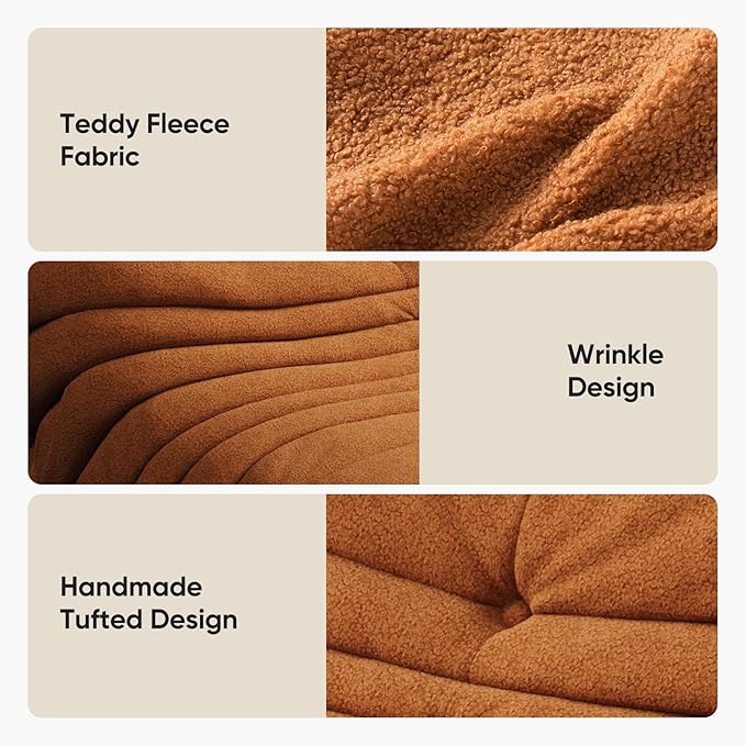 OTDMEL Bean Bag Chair for Adults, Fireside Togo Chair, BeanBag Chairs for Teens with High-Resilience Memory Foam, Non-Slip Base Compression Floor Lounge Sofa for Living Room, Bedroom