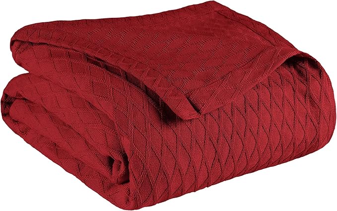 Superior Diamond Weave All-Season Cotton Blanket, Cover for Home, Couch, Bed, Soft, Warm Blankets, Boho Aesthetic, Comfy, ...