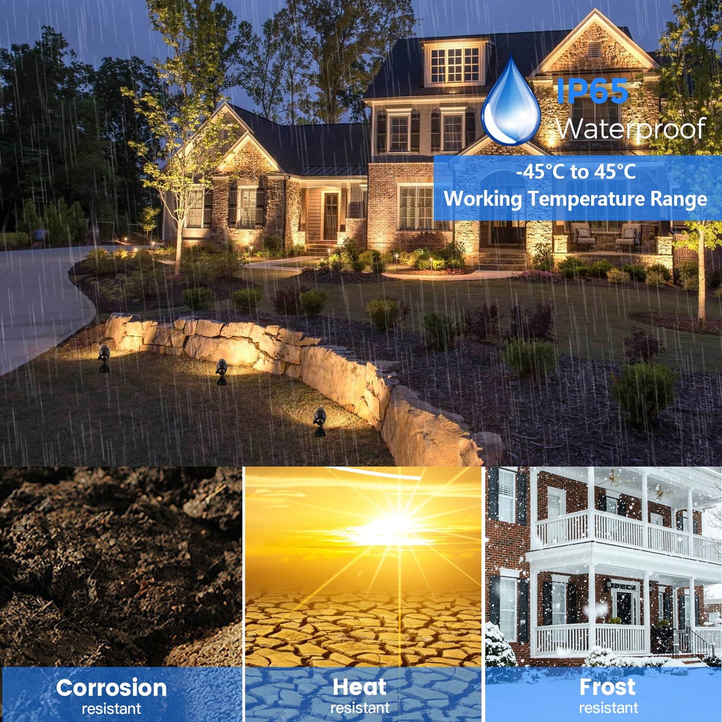 Gardencoin Solid Brass Outdoor Landscape Spotlights, 12V Heavy Duty Low Voltage LED Spot Light Waterproof for Garden and Yard Up Lighting, Bronze Accent Lighting Fixture Without Bulb (Classic, 6 Pack)