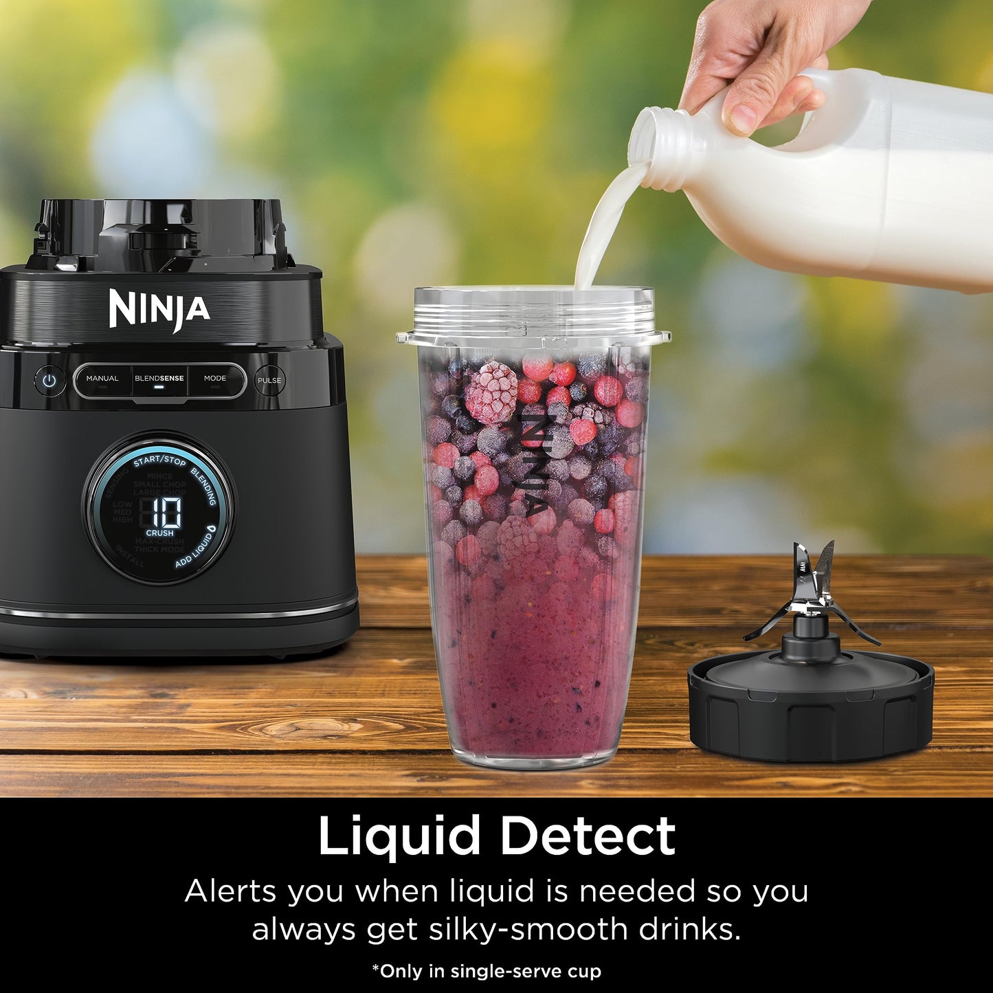 Ninja Full Size & Personal Blender I All-in-One | For-Smoothies, Food and More | BlendSense Tech I Includes 72 oz. Pitcher & (2) 24 oz. To-Go Cups with Lids | 1800 Peak Watt | Black | TB301