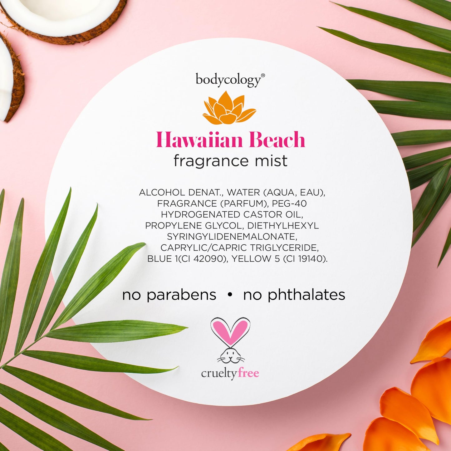 Bodycology Long-Lasting Fragrance Body Mist, Hawaiian Beach, 8 fl oz (Pack of 2)