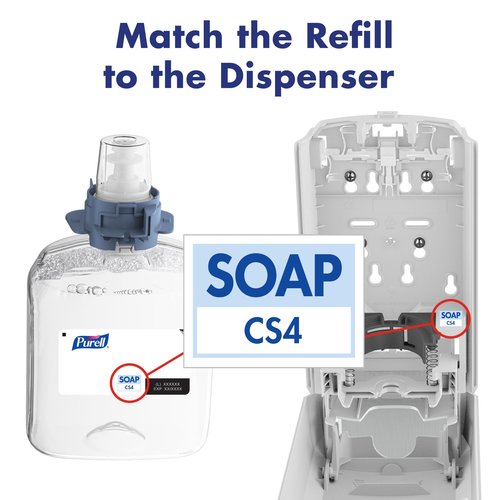 PURELL Healthcare HEALTHY SOAP 2% CHG Antimicrobial Foam, Fragrance Free, 1250 mL Foam Refill for PURELL CS4 Manual Soap Dispenser (Pack of 3) - 5181-03 - Manufactured by GOJO, Inc.