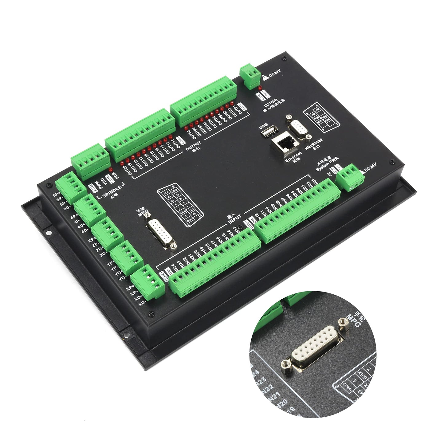 CNCTOPBAOS 5 Axis DDCS Expert CNC Controller System Offline Stand Alone Stepper Motor Driver Motion Control 1000KHz PLC+5 Axis Handwheel MPG Emergency Stop for CNC Router Milling Engraving Machine
