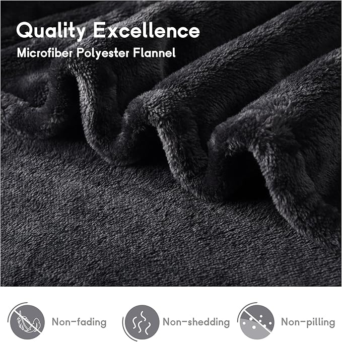 Heated Blanket Electric Blanket Full Size 72''x84'' with 4 Heating Levels, 10 Hour Auto Shut Off, Machine Washable, Soft Flannel Warming Blanket for Couch, Bed, Office - Dark Grey