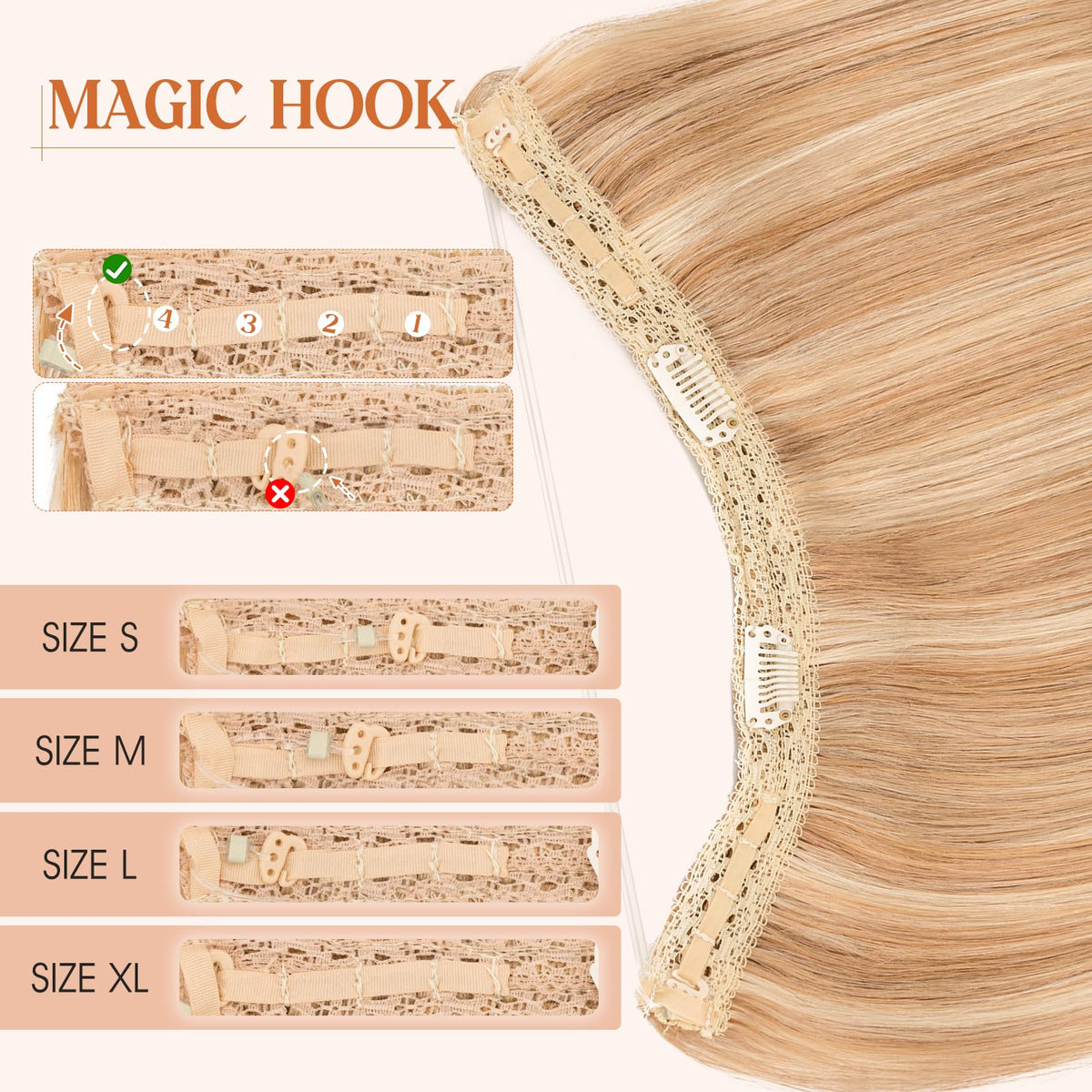 S-noilite Halo Hair Extensions Real Human Hair 12inch Short Straight Halo Hair Extensions for Women Adjustable Golden Brown/Blea