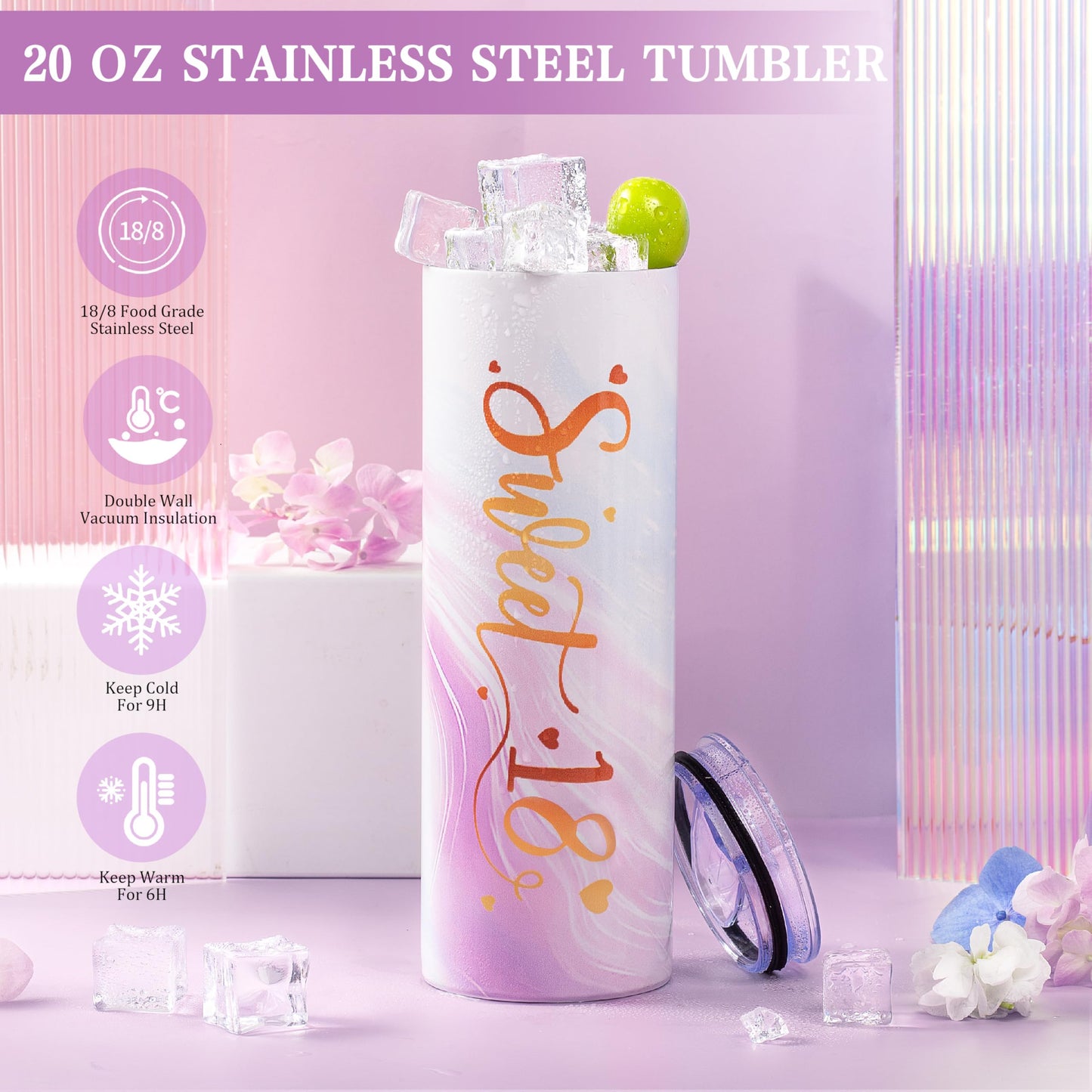 HSOEIXL 18th Birthday Gifts for Girls, 18 Year Old Girl Birthday Gifts, Happy 18th Birthday Gifts for Her Daughter, Niece, Granddaughter, Girlfriend, Bestie, Cool 18th Birthday Gift Ideas