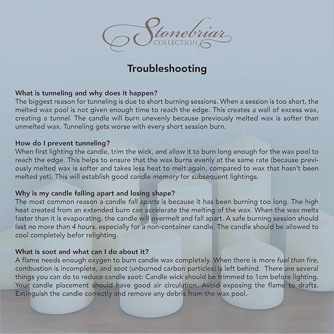 Stonebriar Unscented White Tall Pillar Candles, 80 Hour Burning Candle Pillars, Perfect for Decor, Weddings, Emergencies 3" X 8", 6 count