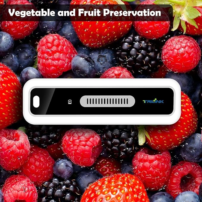 Mini USB Fridge Deodorizer with Led Display, Rechargeable Refrigerator Deodorizer, Reusable Fridge Odor Eliminator for Fridge, Car, Closet, Wardrobe, More Effective Than Baking Soda and Charcoal Bags