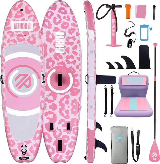 Niphean Inflatable Stand up Paddle Board with StabilTrac Fin, 400LBS Capacity & Wide EVA and Ergonomic Kayak Seats with Ba...