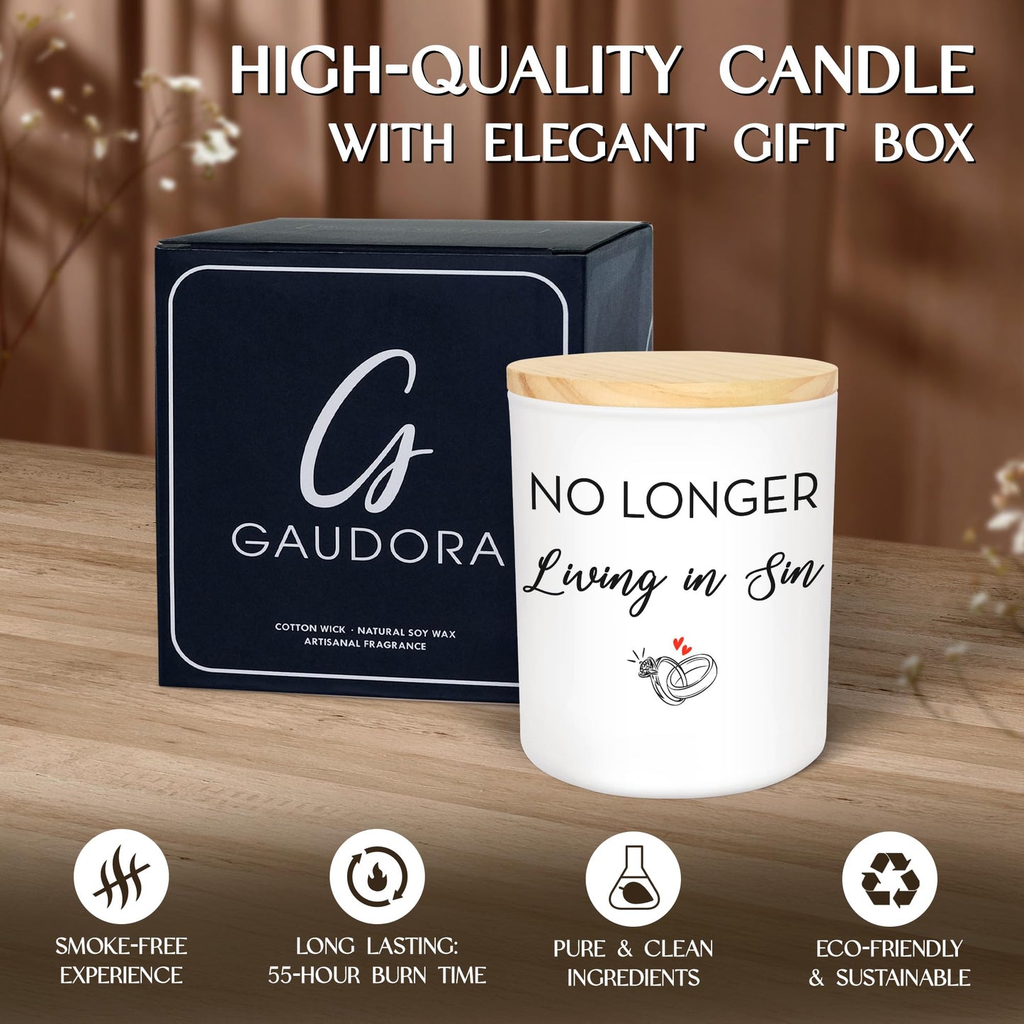 GAUDORA Engagement Gifts for Couples - Long Lasting Vanilla Lavender Candle 10 oz - Funny Wedding Gifts for Newly Engaged Couples, Bridal Gift for Women, Bridal Shower Gift Ideas