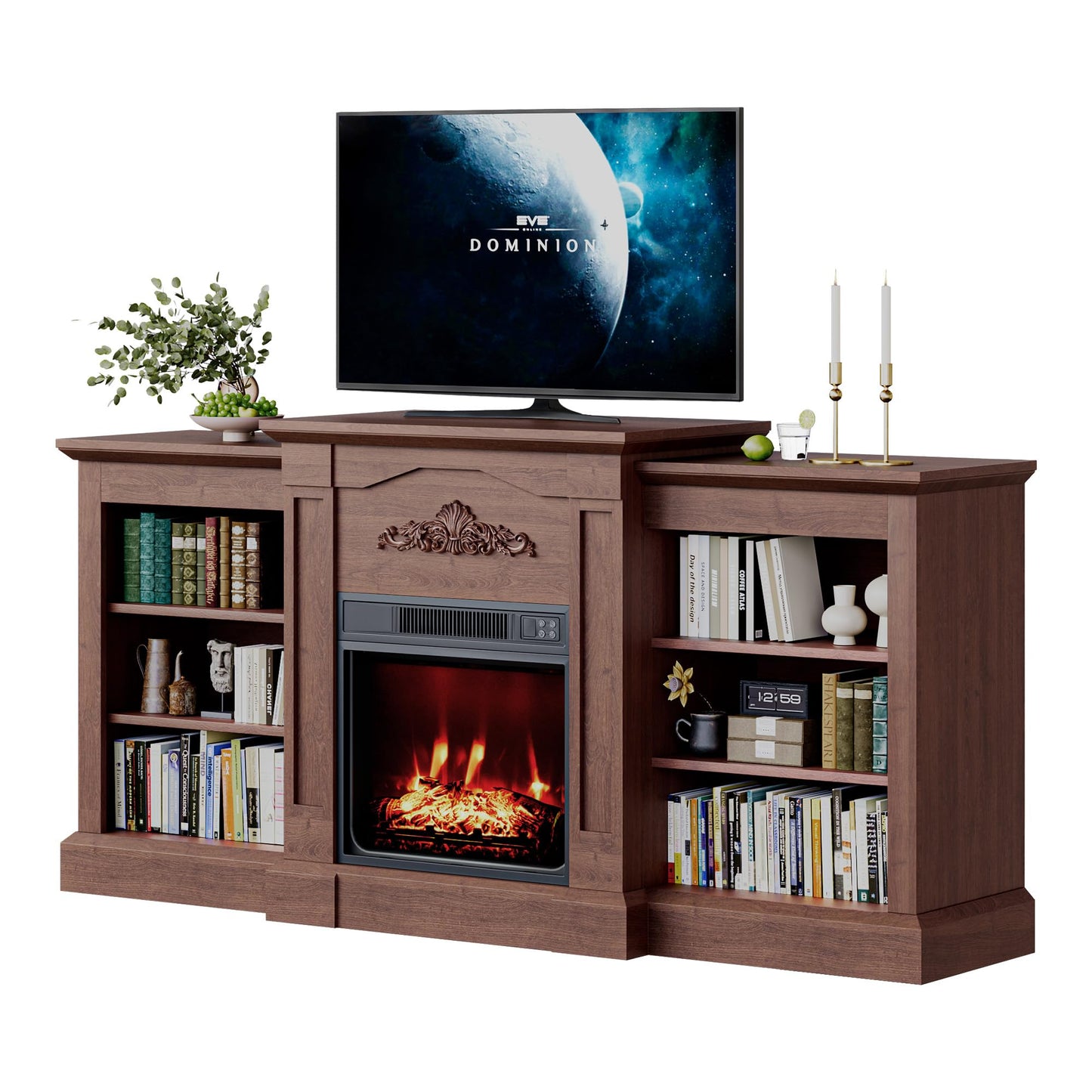 67" Recessed Electric Fireplace - 1500W WiFi Heater, 12 Flame Colors, Wall Mounted & Remote Control, Low Noise Insert for Living Room&Bedroom