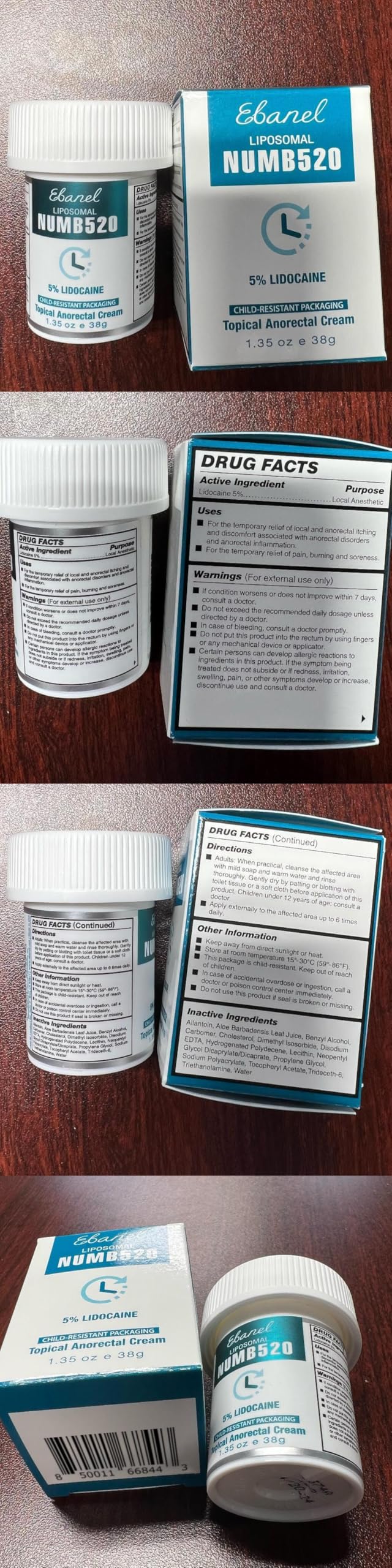 Ebanel Set of 5% Lidocaine Numbing Cream and 5% Lidocaine Spray Pain Relief Numbing Spray for Skin, Maximum Strength Topical Anesthetic to Numb Pain Burn Itch for Local and Anorectal Uses